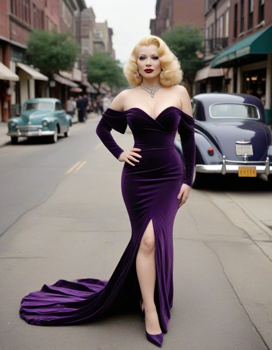 Flapper Mae West Struts in Roaring 30s Houston Streets