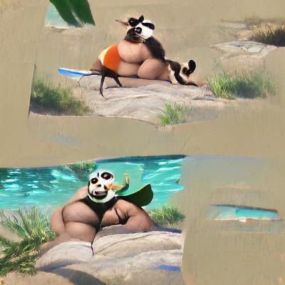 Kung Fu Panda in a Bikini: AI-Generated Fun