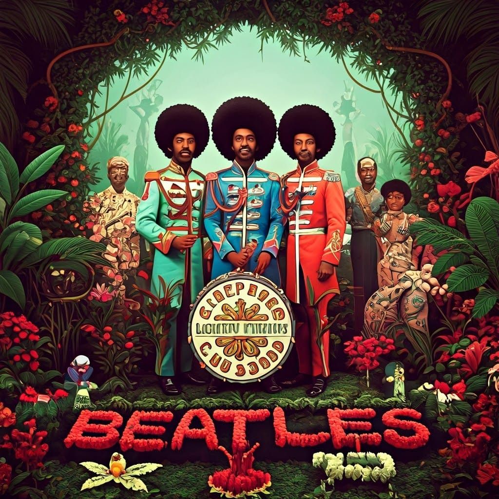 Afrofuturistic Sgt. Pepper's Lonely Hearts Club Band Cover