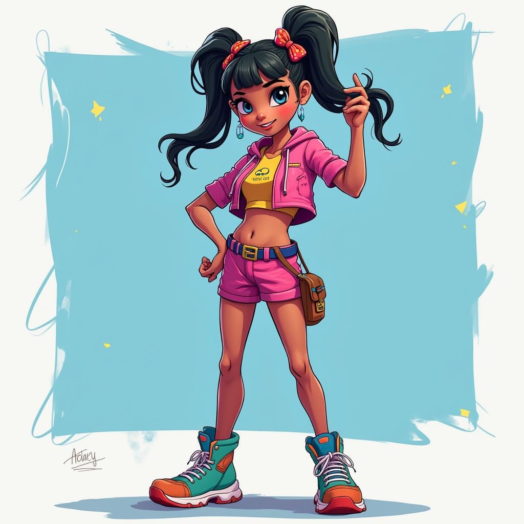 Stylized Fortnite Girl in Digital Painting Style
