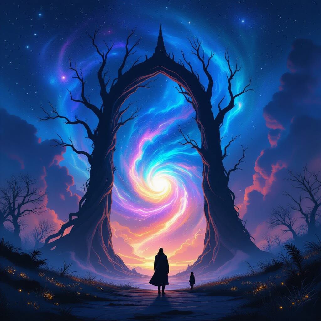 Ethereal Portal in Mystical Forest