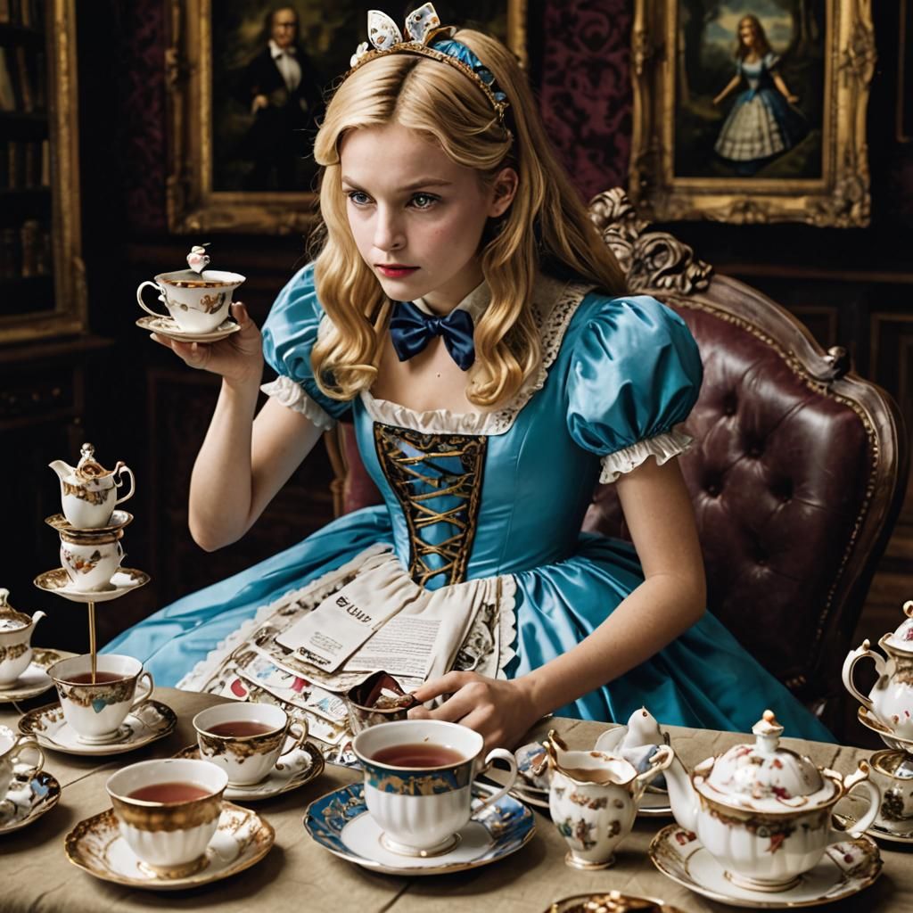 Alice in Wonderland Seduces Teacup with Teabag Dress