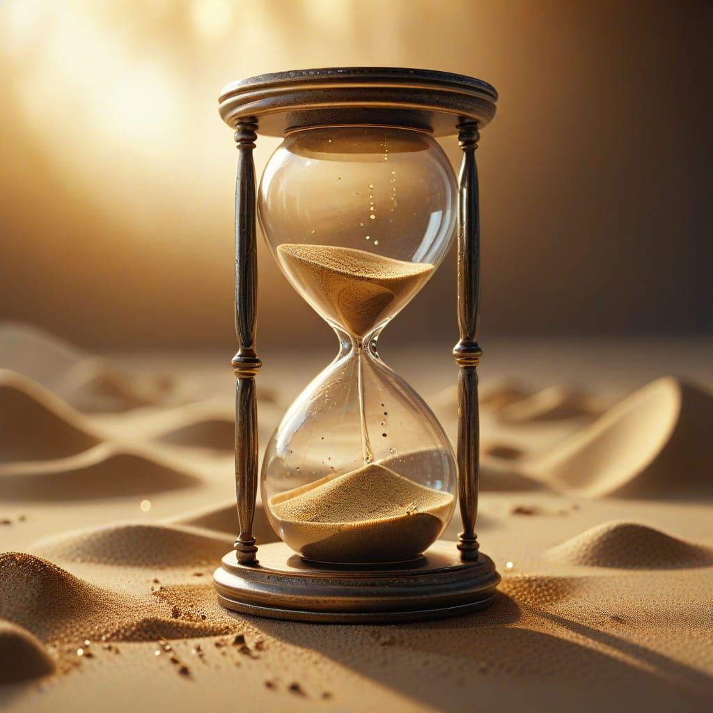 Surreal Digital Art of a Dreamlike Hourglass
