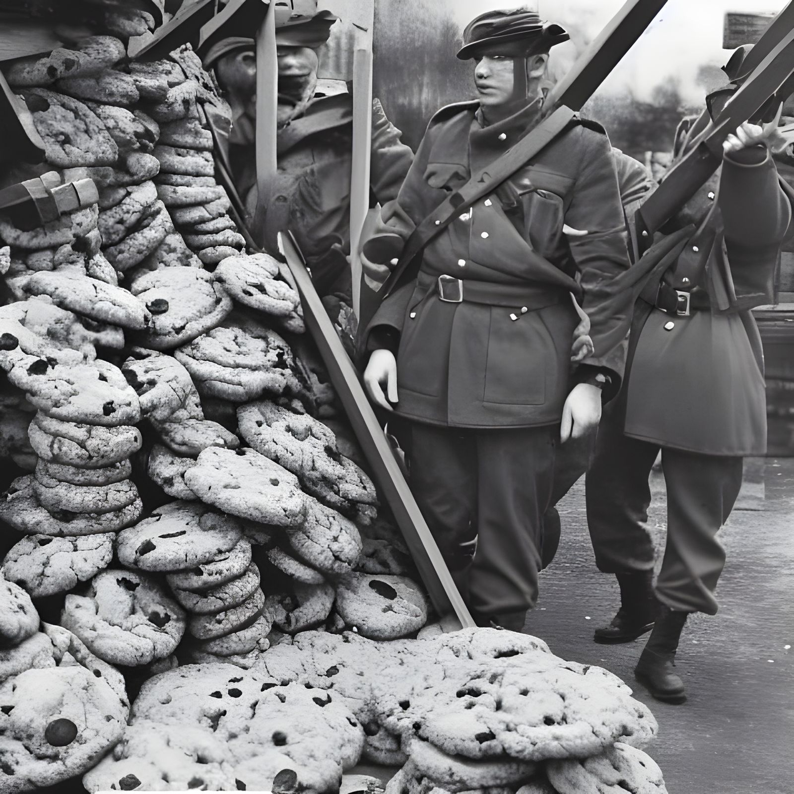 WW2 Soldiers Guard Cookie Zone Barricade