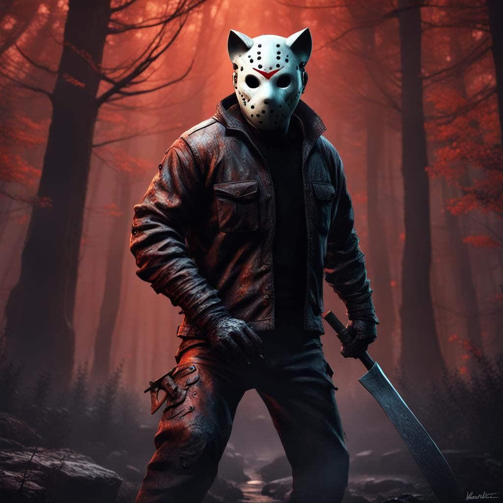 Kitsune Jason Voorhees in Detailed Matte Painting