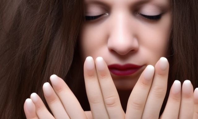 Female Hand Walking on Fingers with Painted Nails