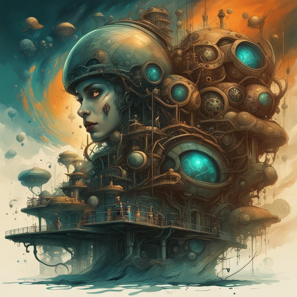 Biomechanical Time-Lapse in Retro Psychedelic Style