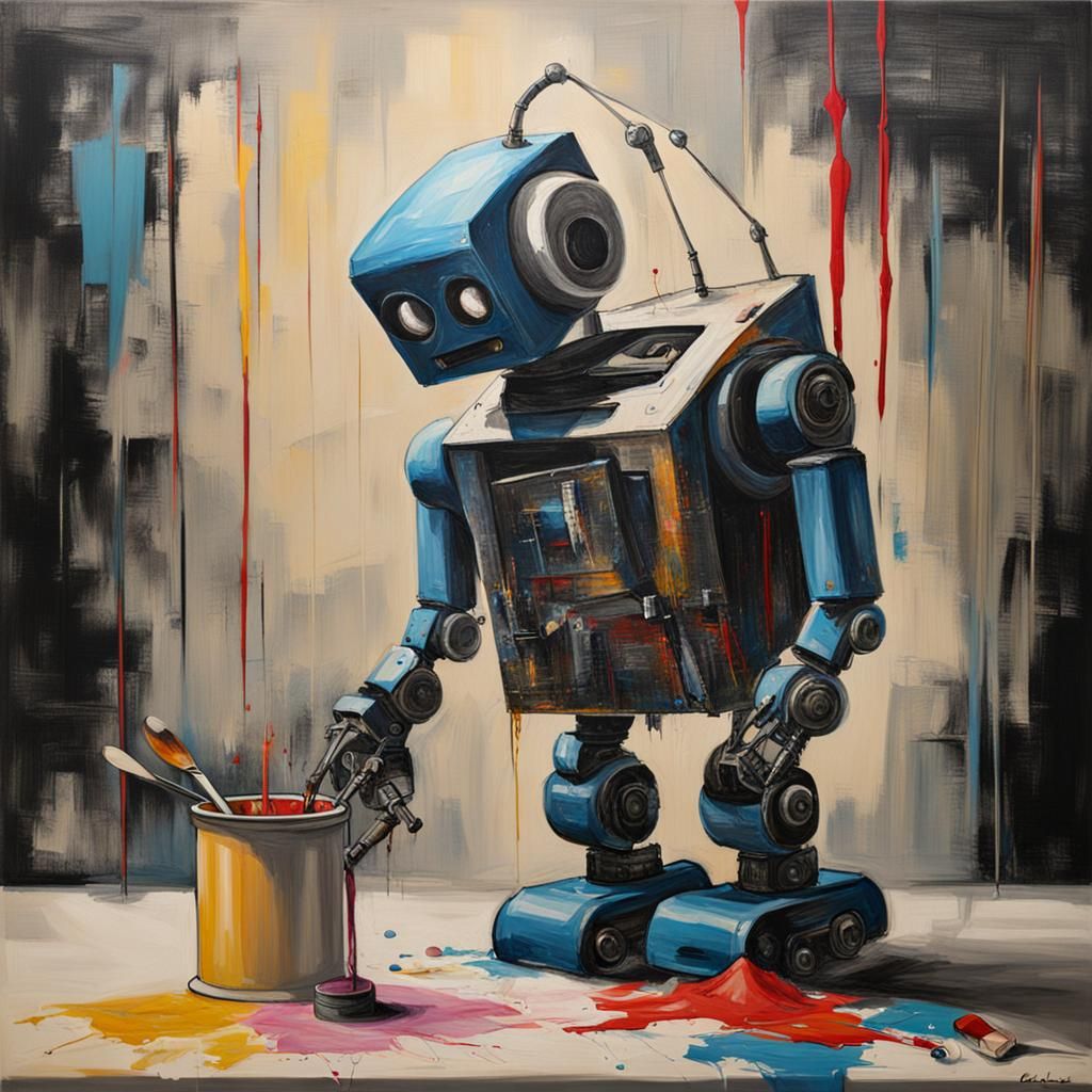 Robot's Artistic Self-Expression on Canvas