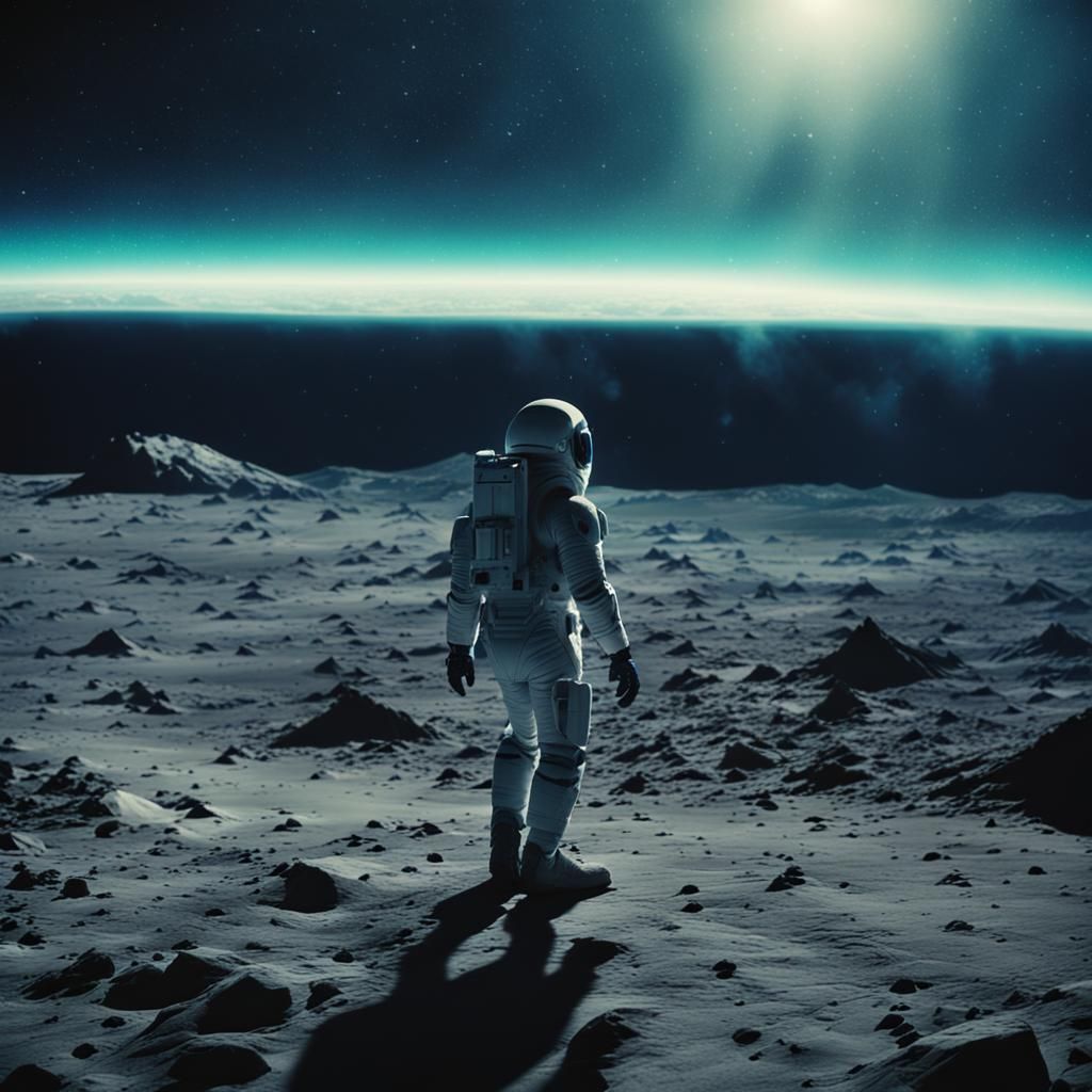 Dramatic Outer Space Cinematic Film Still