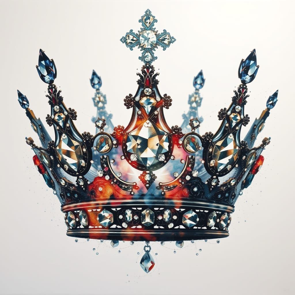 Ethereal Crown Masterpiece in Gouache Style
