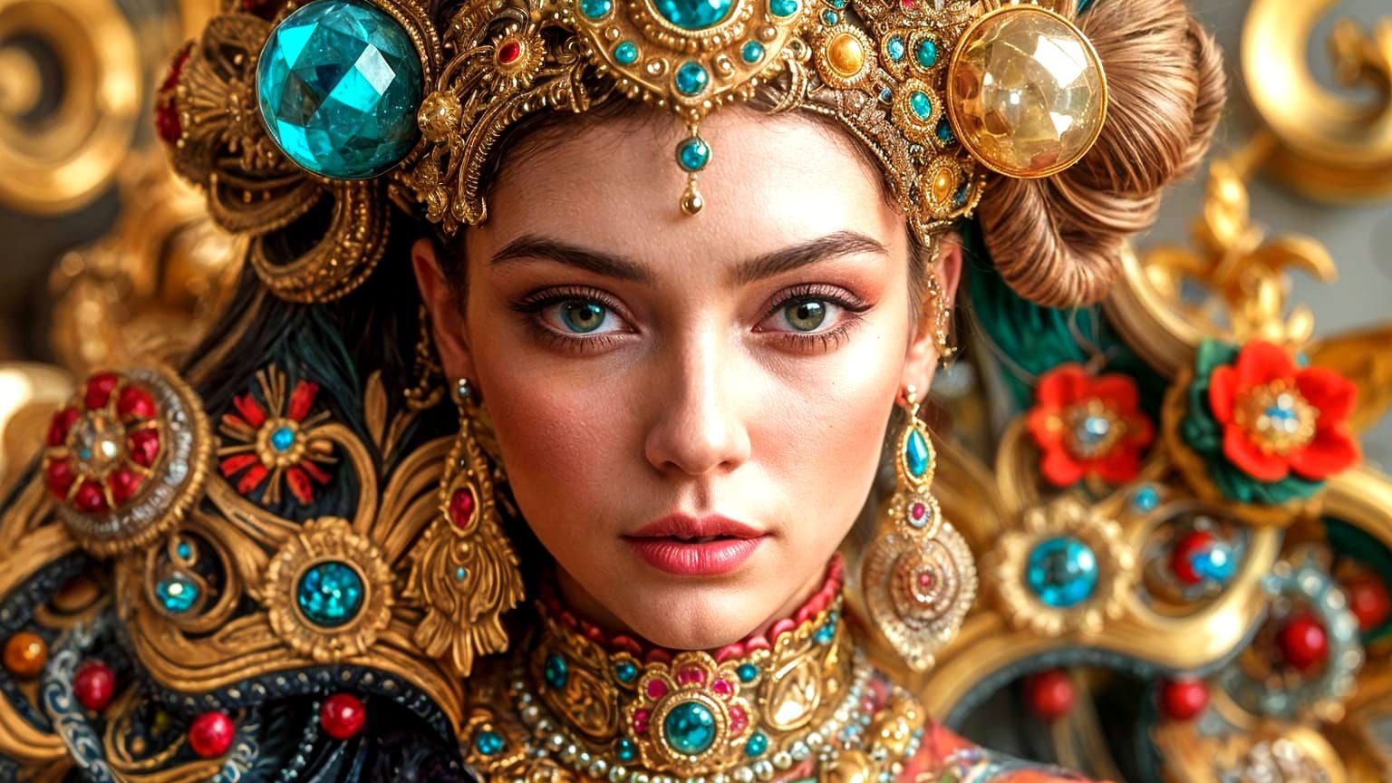 Luxurious Elegance: Hyperrealistic Portrait in 3D