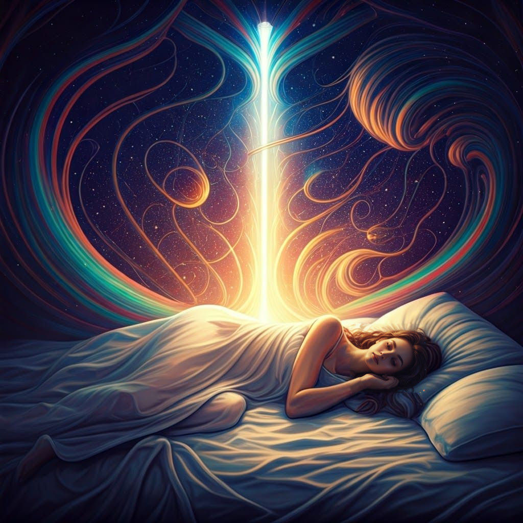 Cosmic Dreamscape in Holographic Illustration