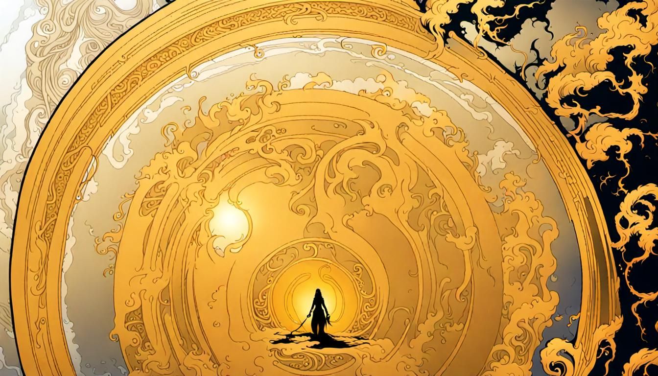 Deadly Assassin in Shadows: Art Nouveau Style