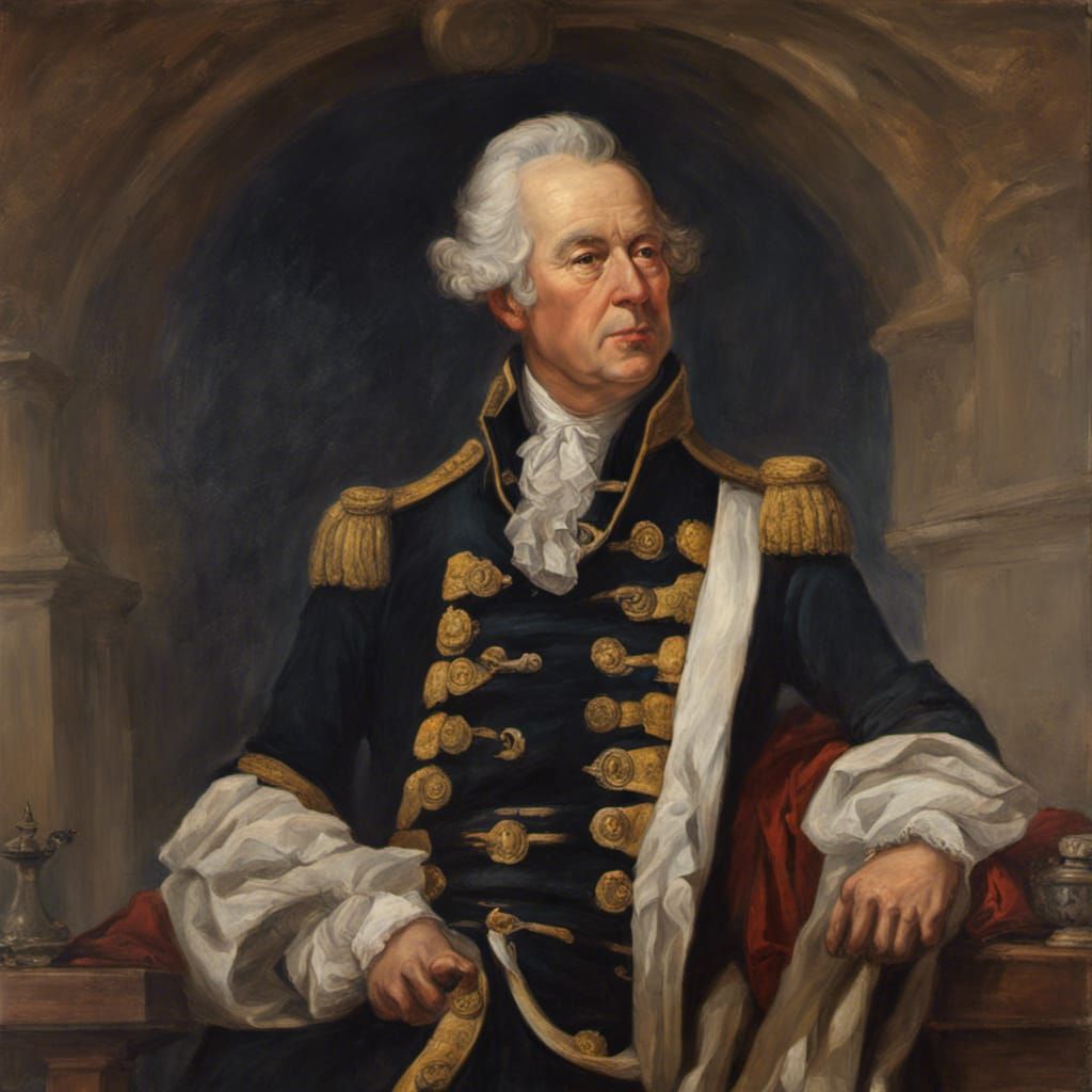 1700s Oil Painting of a Distinguished Admiral