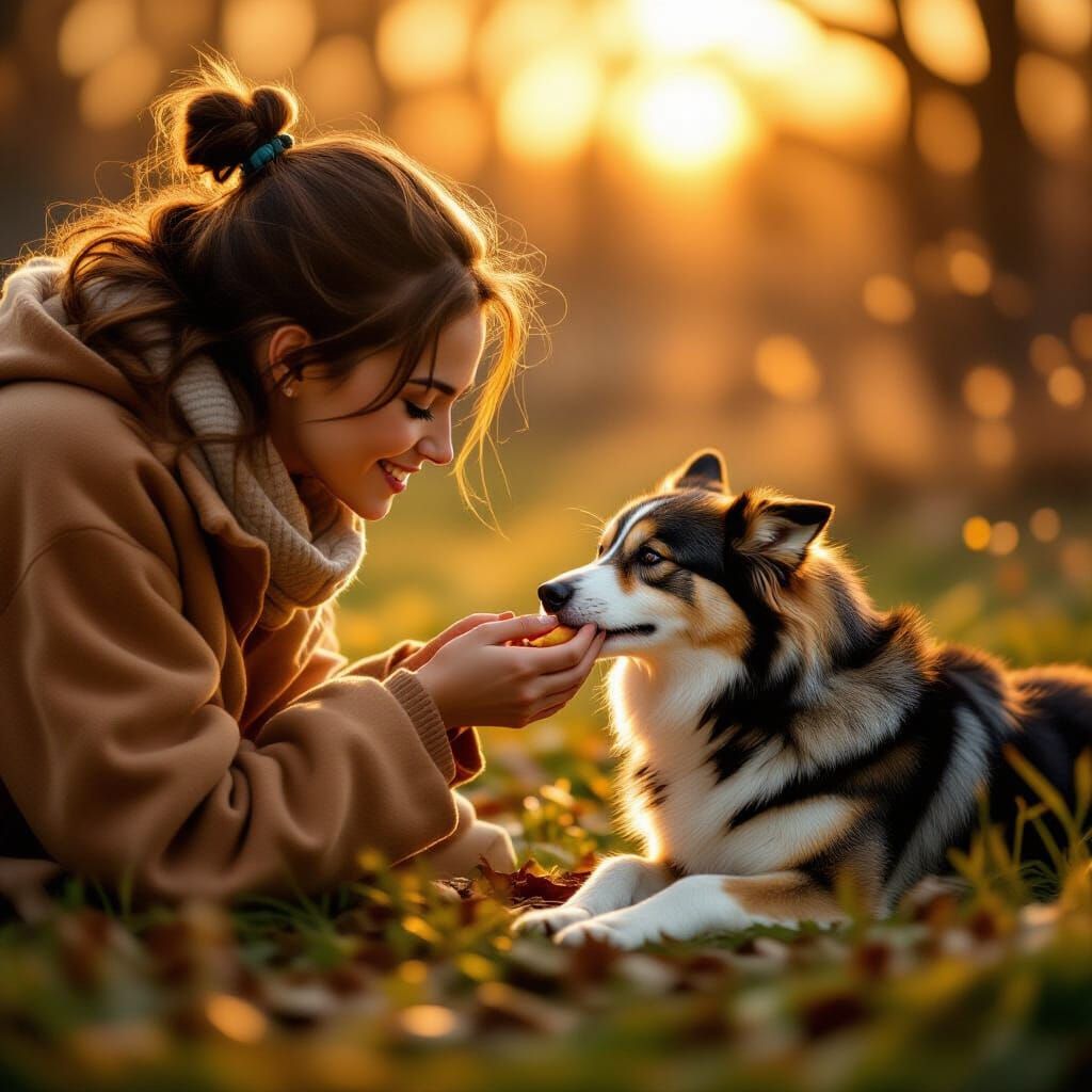 Compassionate Generosity: Feeding a Stray Animal in Golden L...