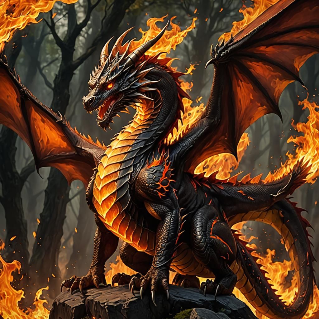Majestic Fire Dragon