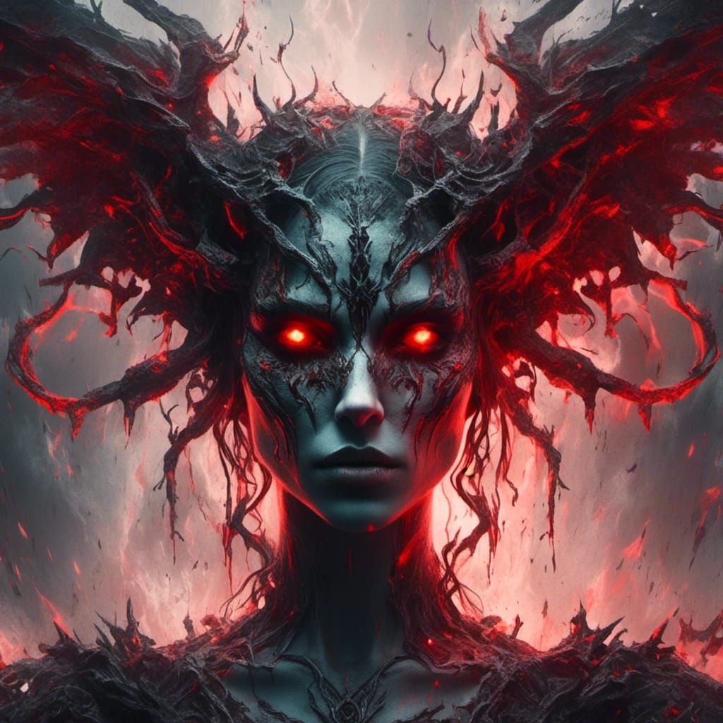 Split Face Portrait: Angel and Demon Halves