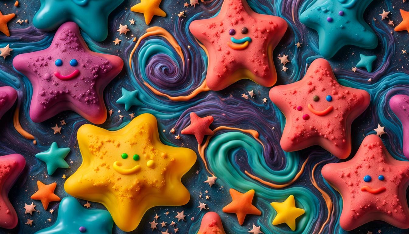 Play-doh Stars in Cosmic Sea