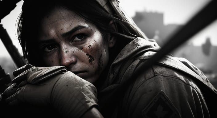 Gritty War Photography: Young Nurse Tends to Wounded Soldier