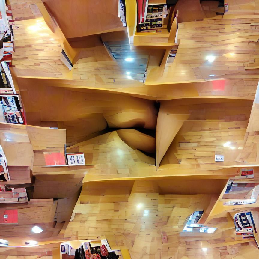 Confusing Space Contortion in a Bookstore