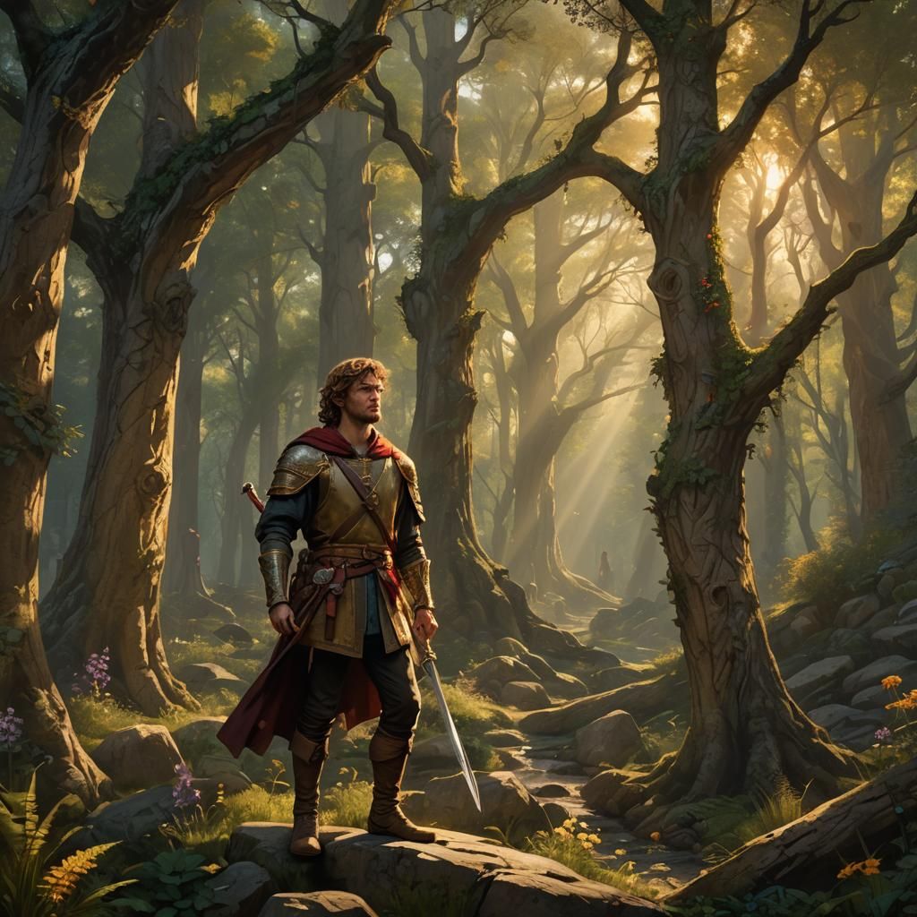 Arthur and the Sword, in Baroque Style