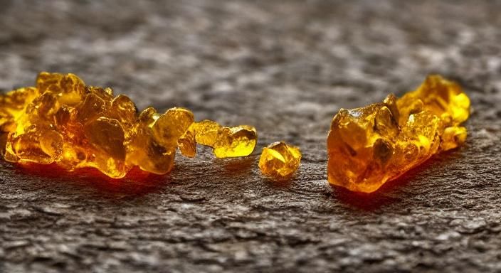 Electrified Amber: Macro Photography Displaying Natural Arti...