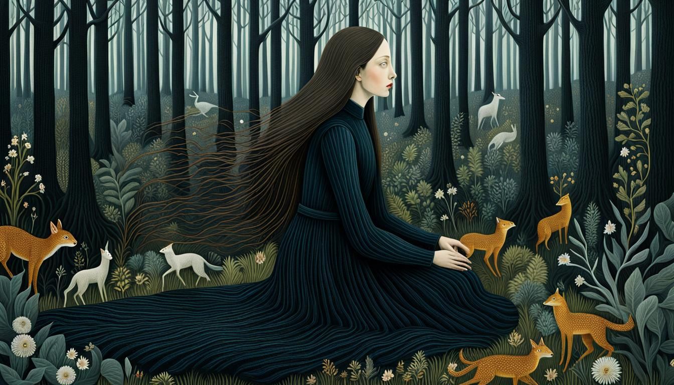 Mythical Creatures in Dreamlike Digital Art Collage