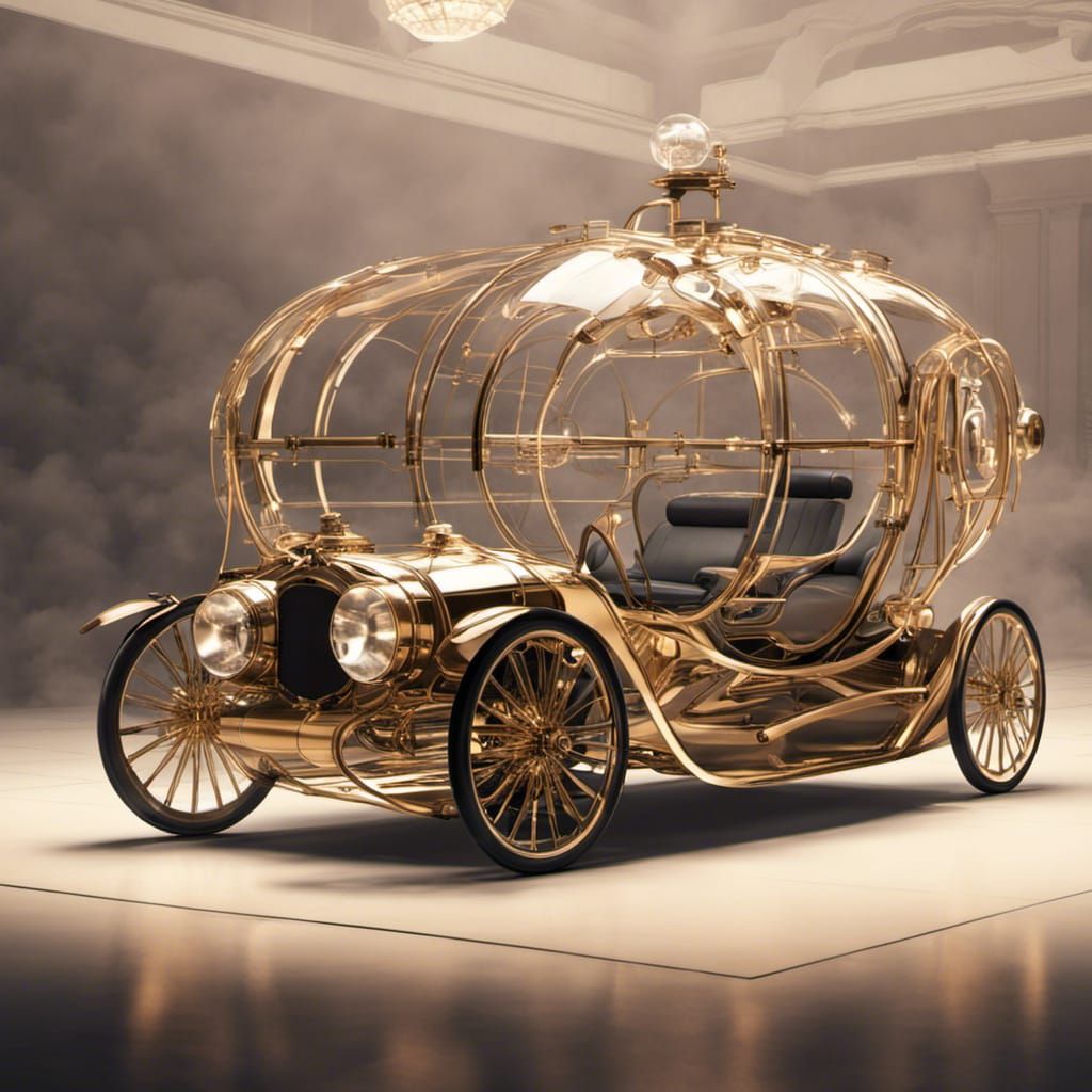 NeoRetro Temporal Car: Victorian Meets Holographic Tech