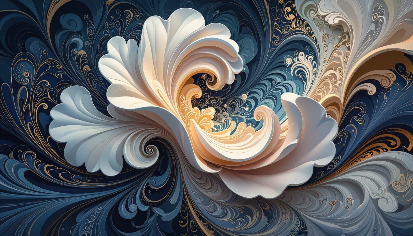 Voluptuous Abstract Form in Art Nouveau Style