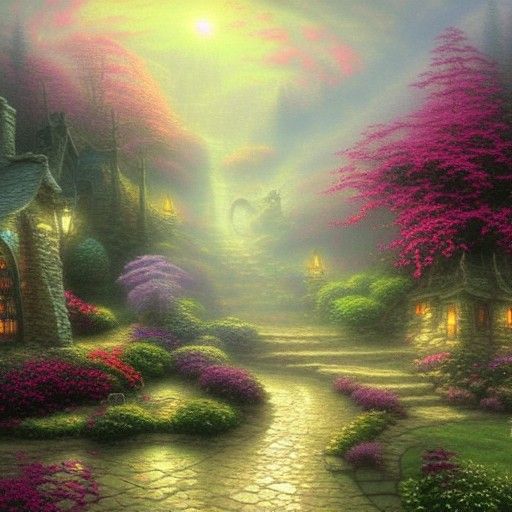 Ethereal Fantasy Landscape in Luminist Style