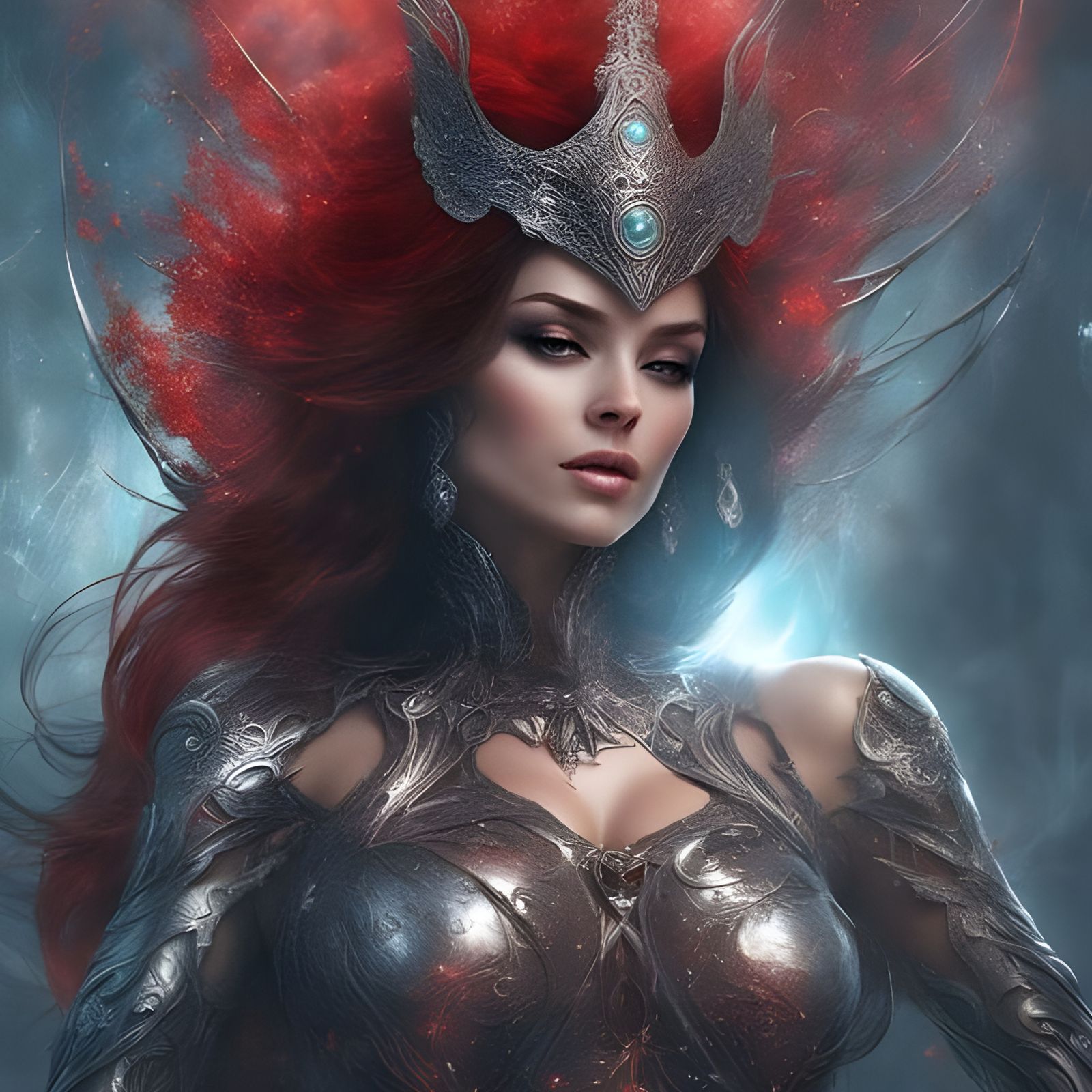 Enchanting Alien Sorceress in a Magical Setting