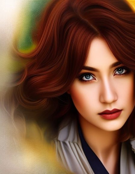 Beautiful Woman Portrait in Academic Art Style