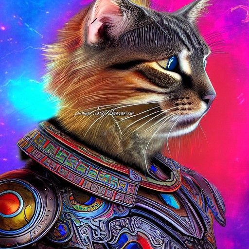 Photorealistic Cat Warriors in Astral Chinese Armor