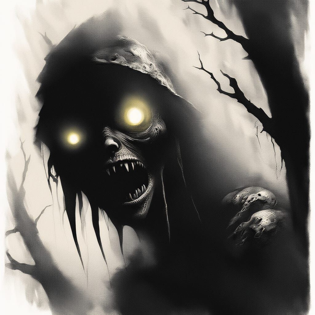 Eerie Alien Lurking in Shadows