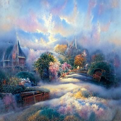 Ethereal Fantasy Portrait in Kinkade Style
