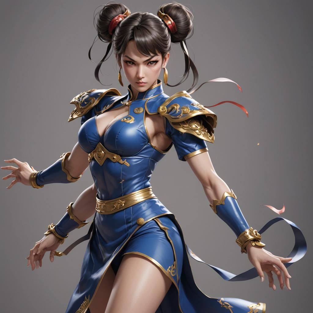 Menacing Three-Armed Anime Character in 3D Style