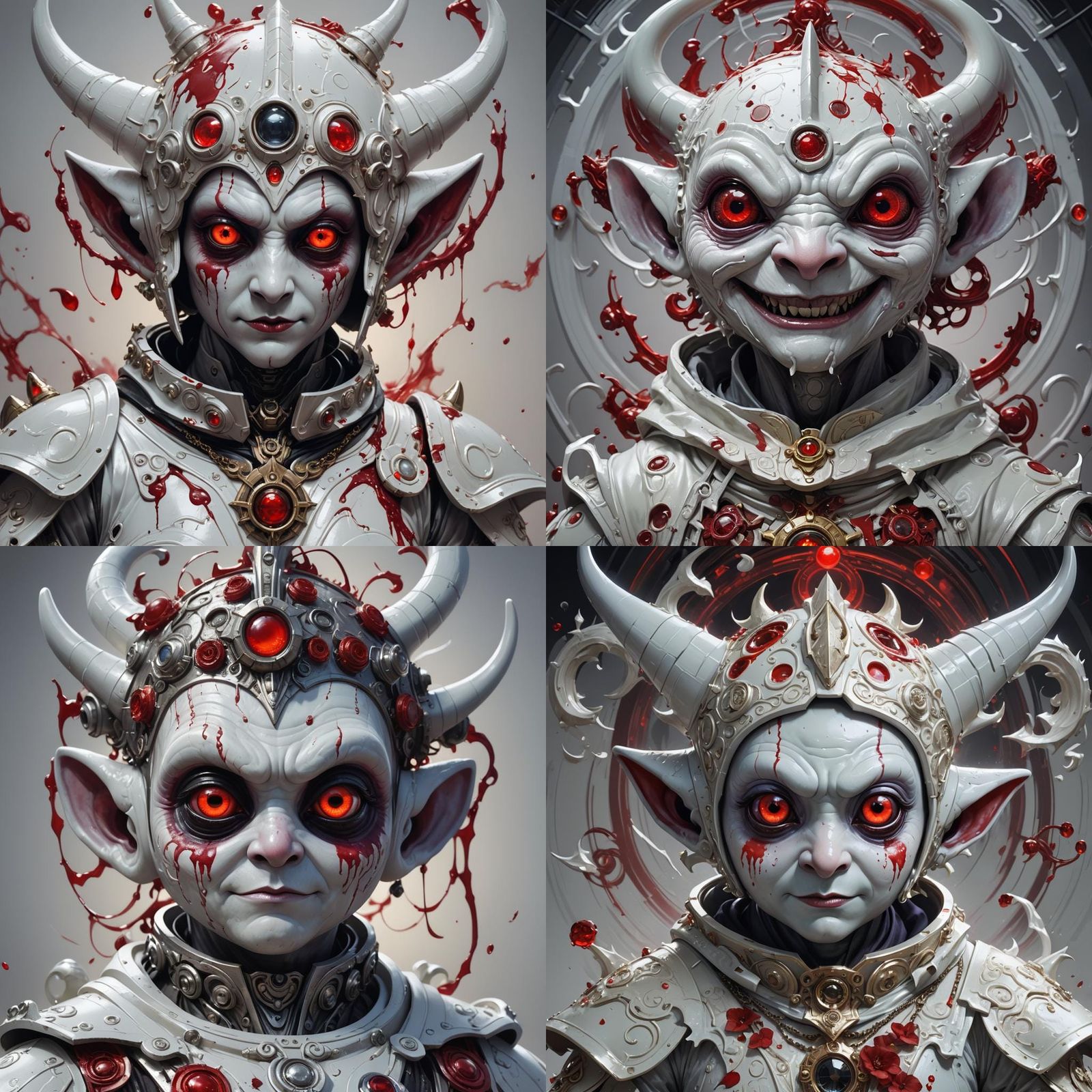 Demonic Teletubby Portrait in Hyperdetailed Style