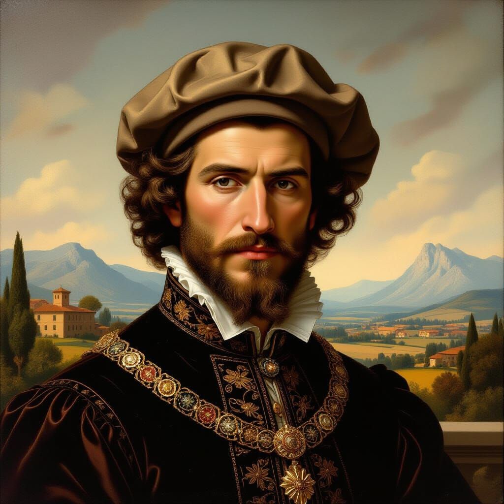 Cesare Borgia Portrait in Renaissance Style
