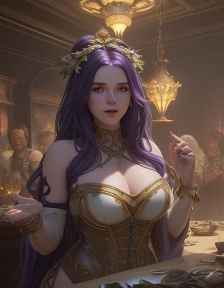 Baroque Science Fantasy Goddess in Fractal Patterns