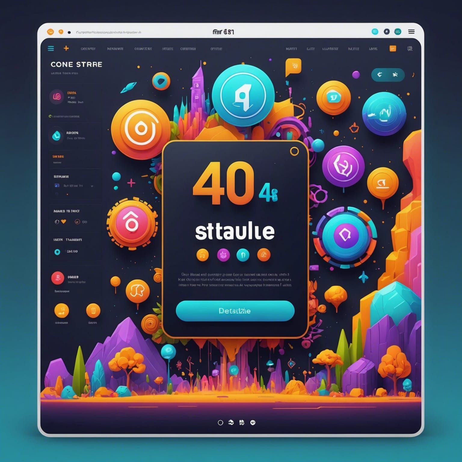 Playful 404 Error Page App Interface Design