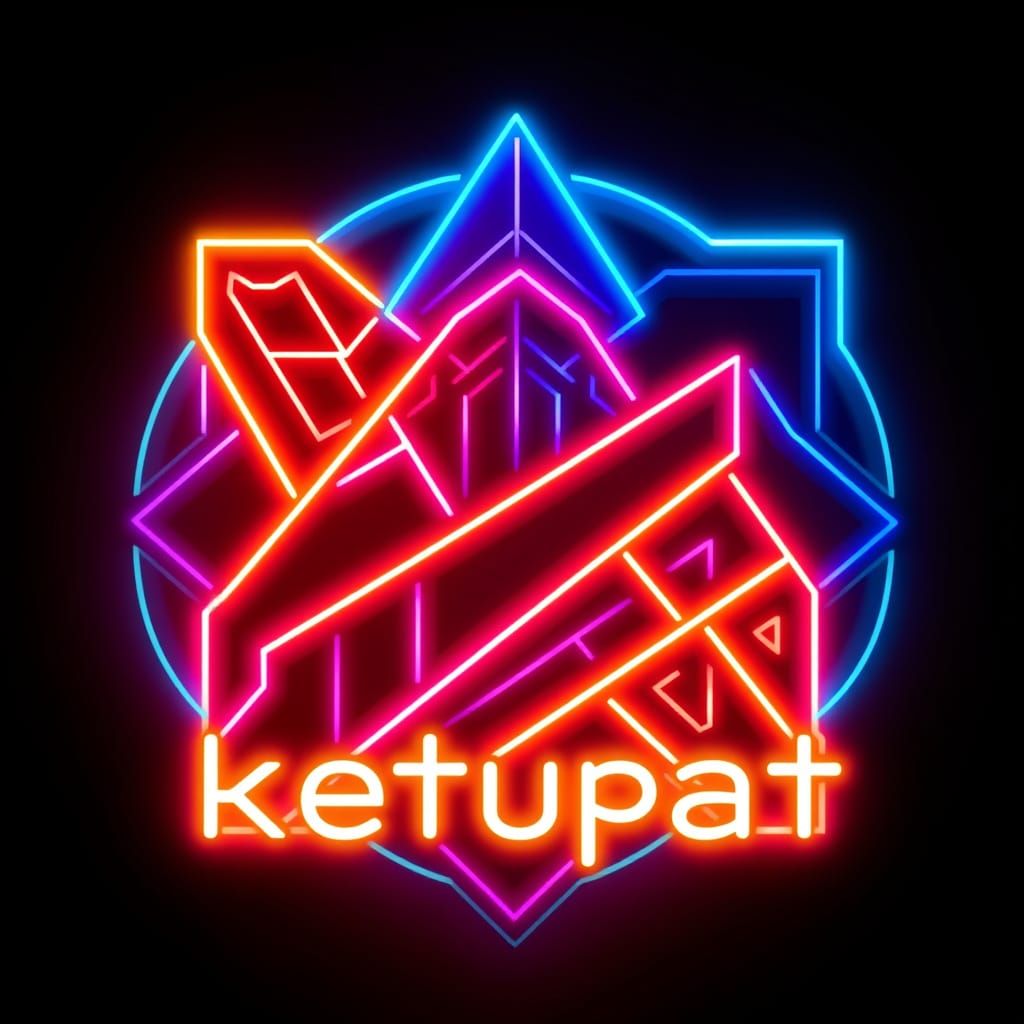 Neon Ketupat Logo in Avant-Garde Style
