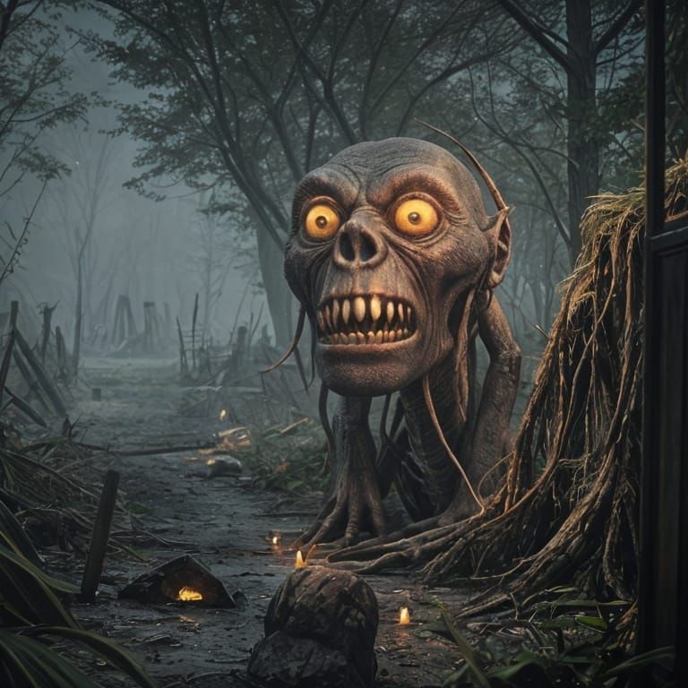 Menacing Morlock Monster on a Time Machine