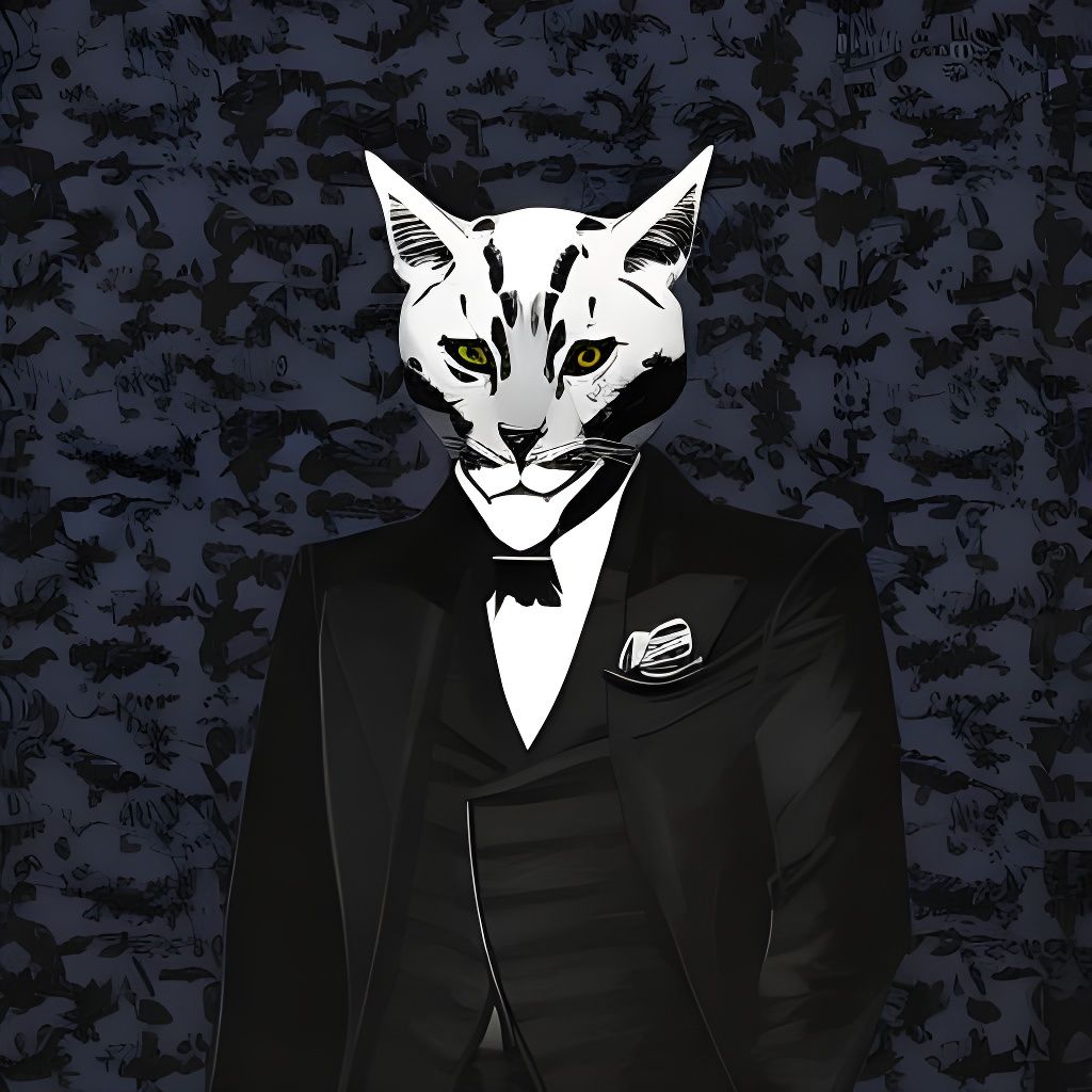 Feline Skull Character Portrait in Pop Art Style