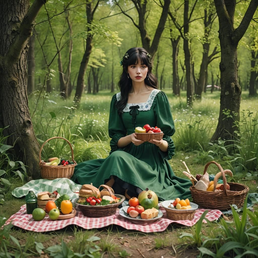 Girls' Fantasy Picnic in Cottagecore Style