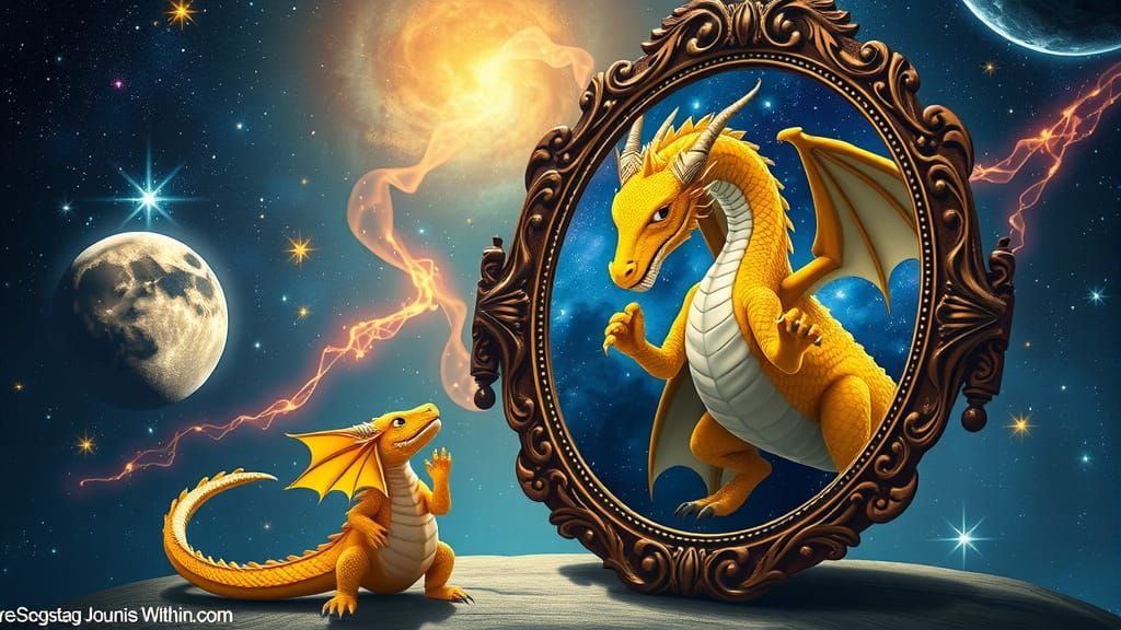 Cosmic Dragon Contemplates Inner Strength