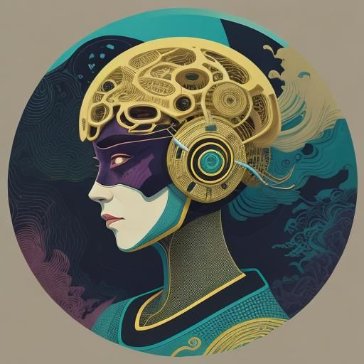 Sad Ribbon Humanoid in Park, Ngai Style