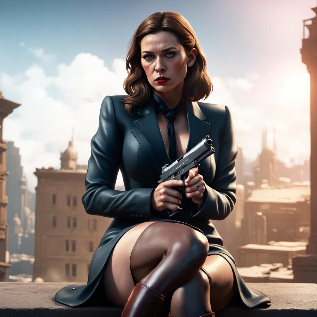 Spy Girl in Matte Painting Style
