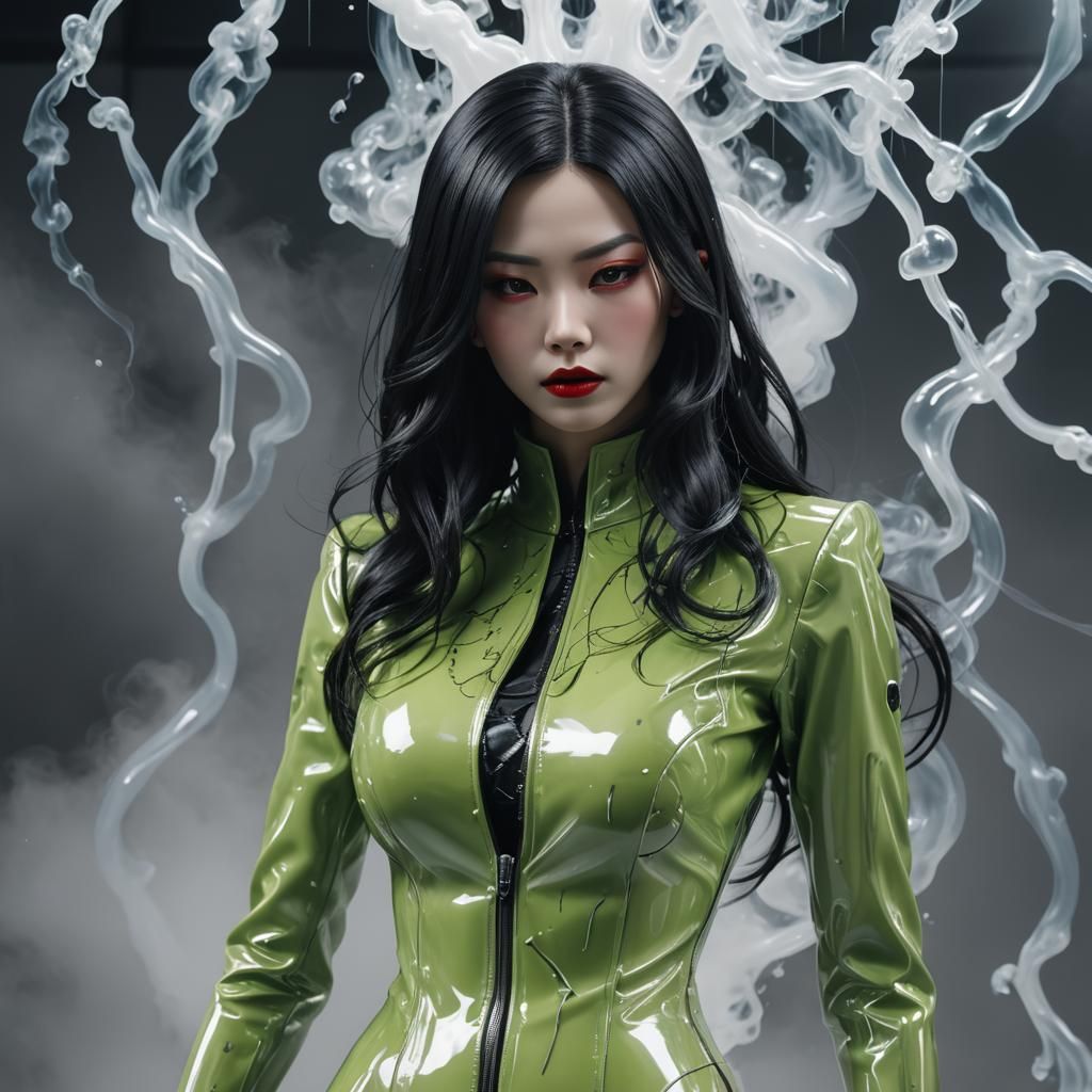 Elegant Translucent Mannequin in Latex Business Suit