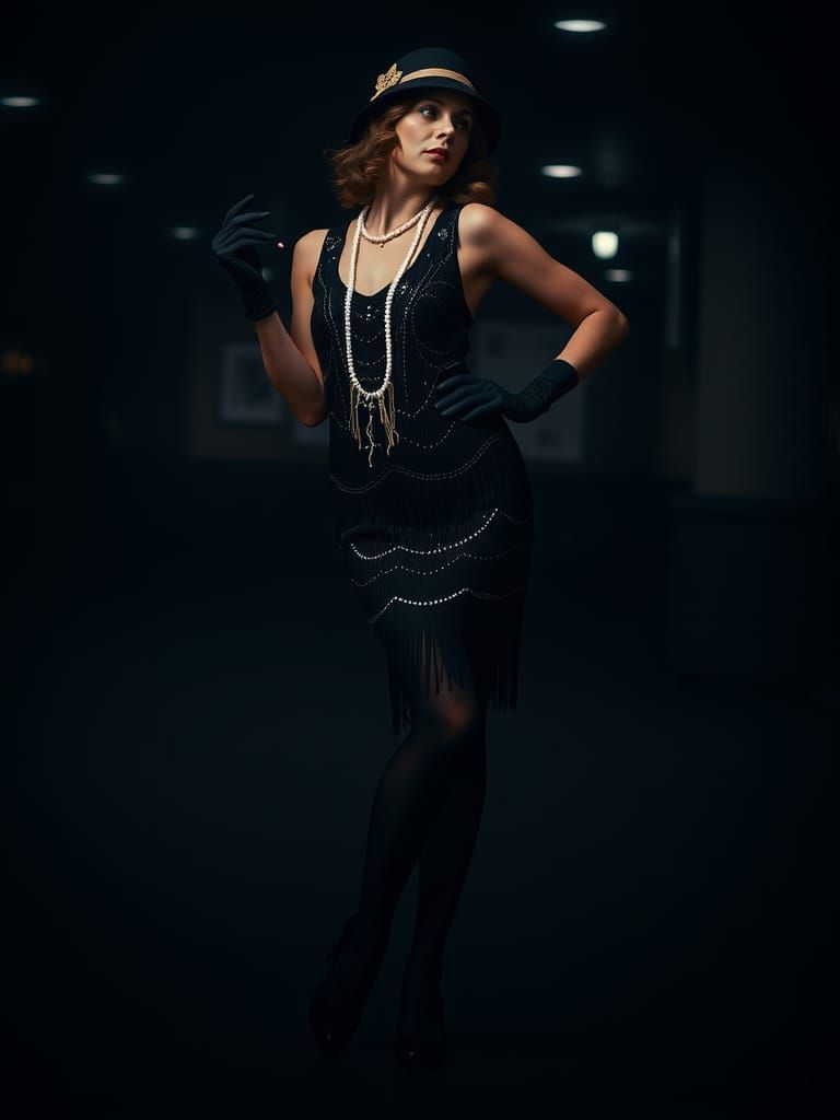 Flapper in Film Noir Style