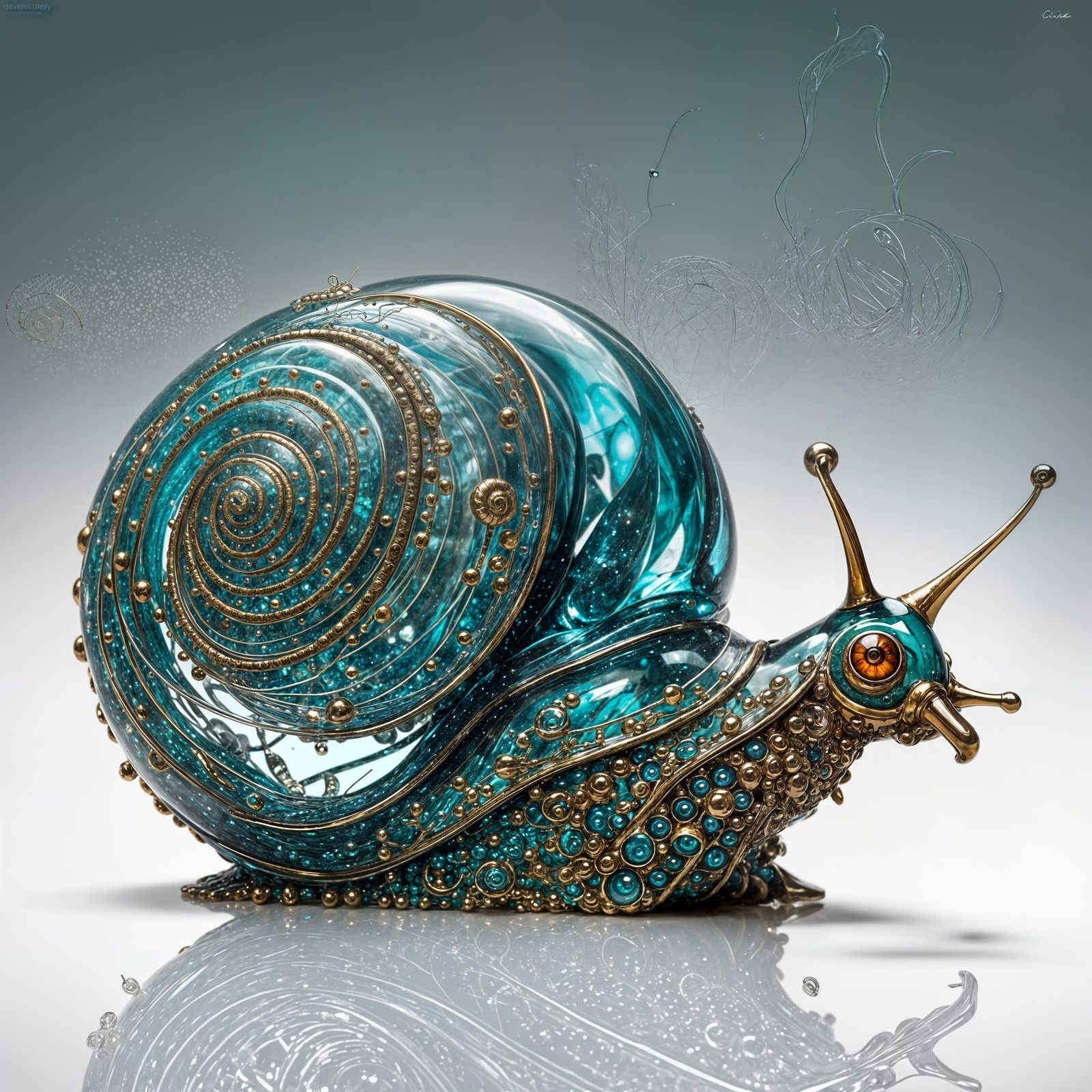 Glass Sculpture of a Snail